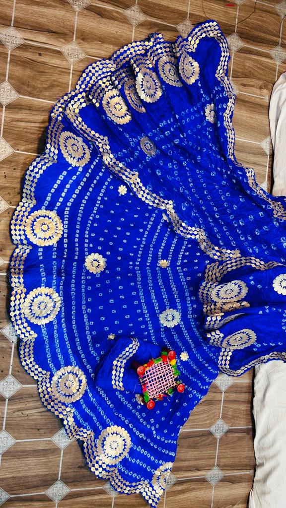 Rajasthani Traditional Bandhej Silk Hand Made Lehenga Choli