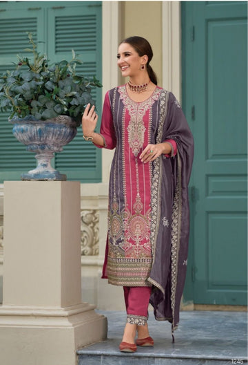 Eba Lifestyle Zaveri Shanya Silk with Embroidery work designer Suits collection