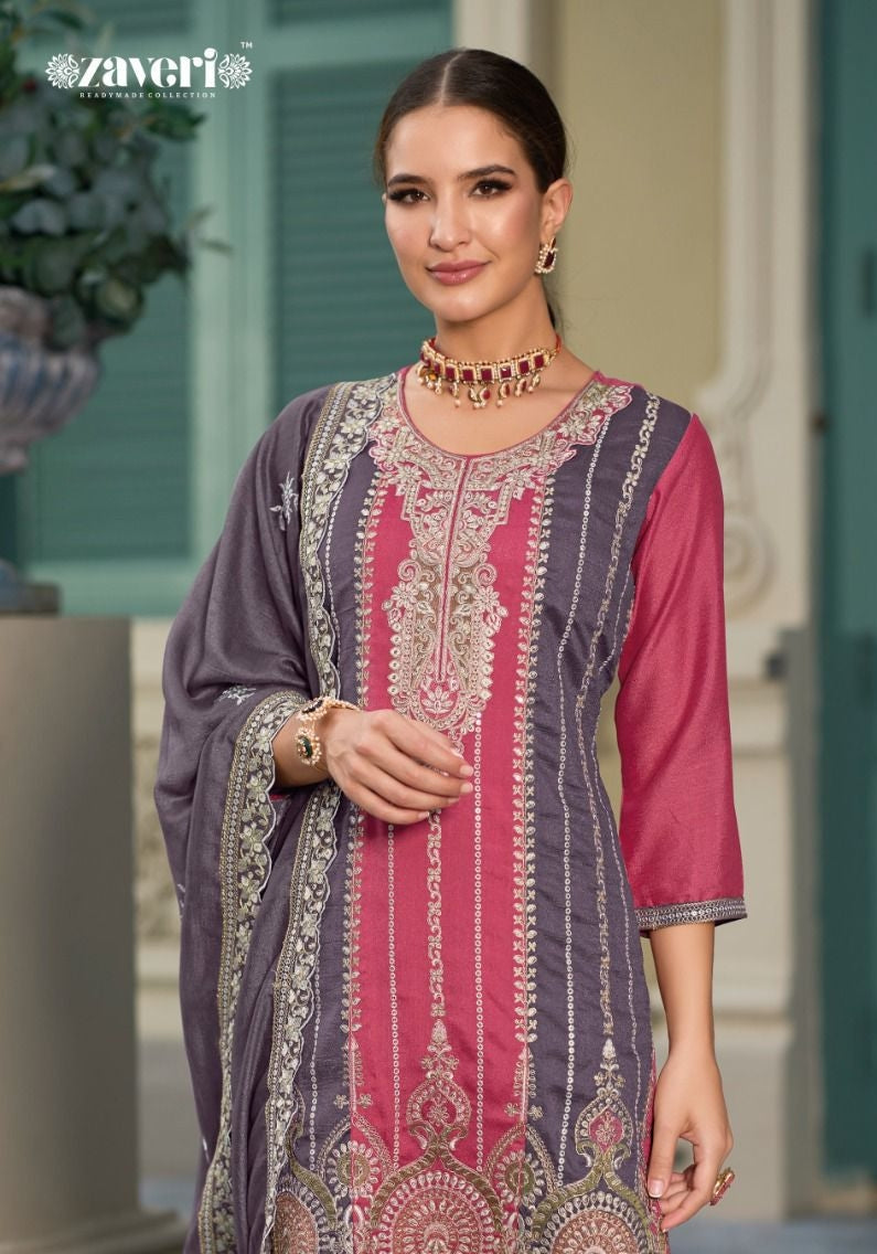 Eba Lifestyle Zaveri Shanya Silk with Embroidery work designer Suits collection