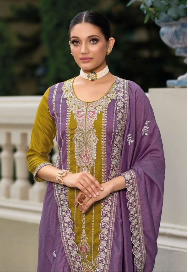 Eba Lifestyle Zaveri Shanya Silk with Embroidery work designer Suits collection