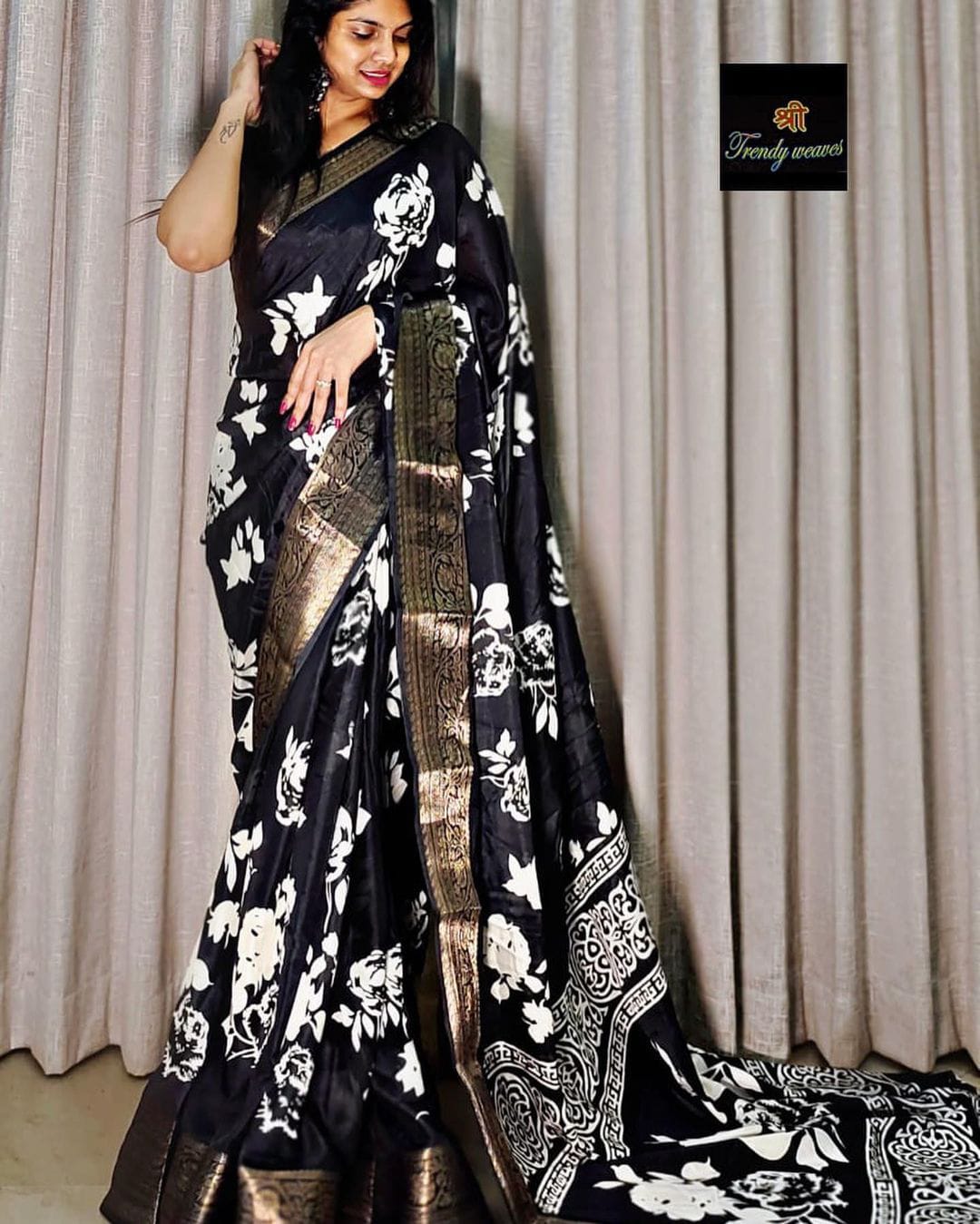 New Soft Pure Dola Silk Kalamkari Patola Digital Print Saree