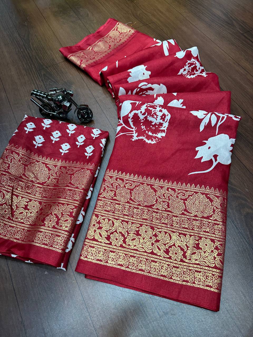 New Soft Pure Dola Silk Kalamkari Patola Digital Print Saree