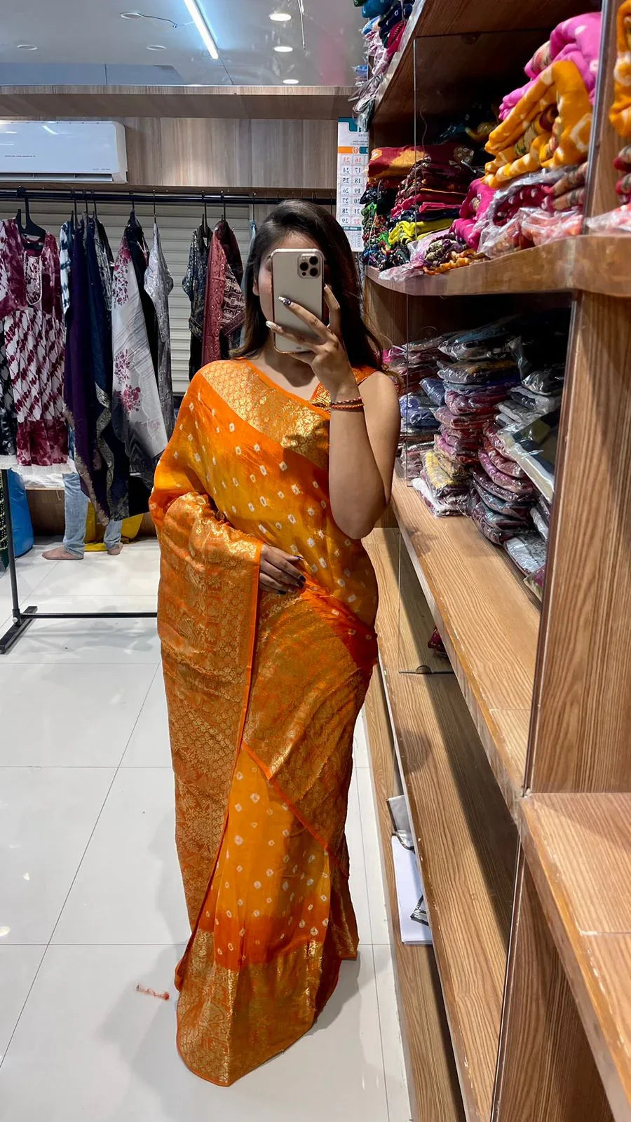 New Kanjivaram Bandhani Saree
