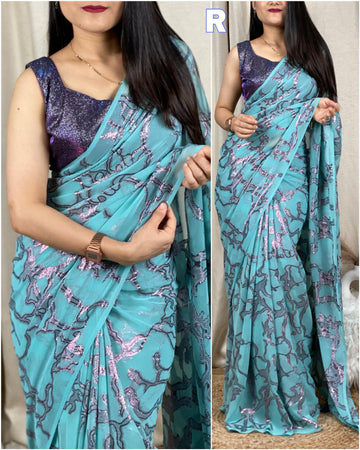 Beautiful Designer Pure Georgette Saree