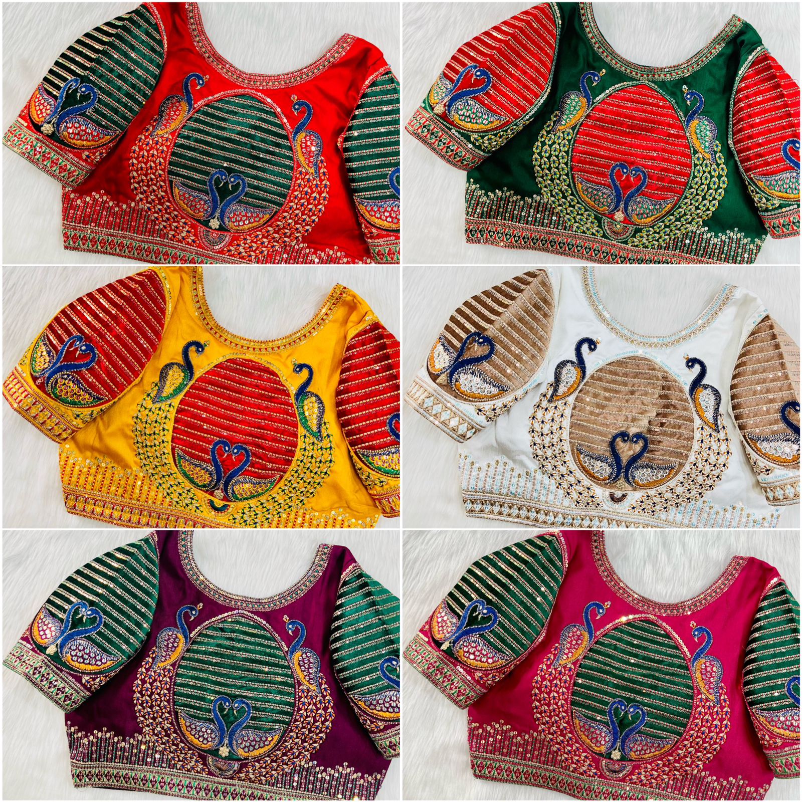 Designer Heavy Bridal Wedding Peacock Blouse