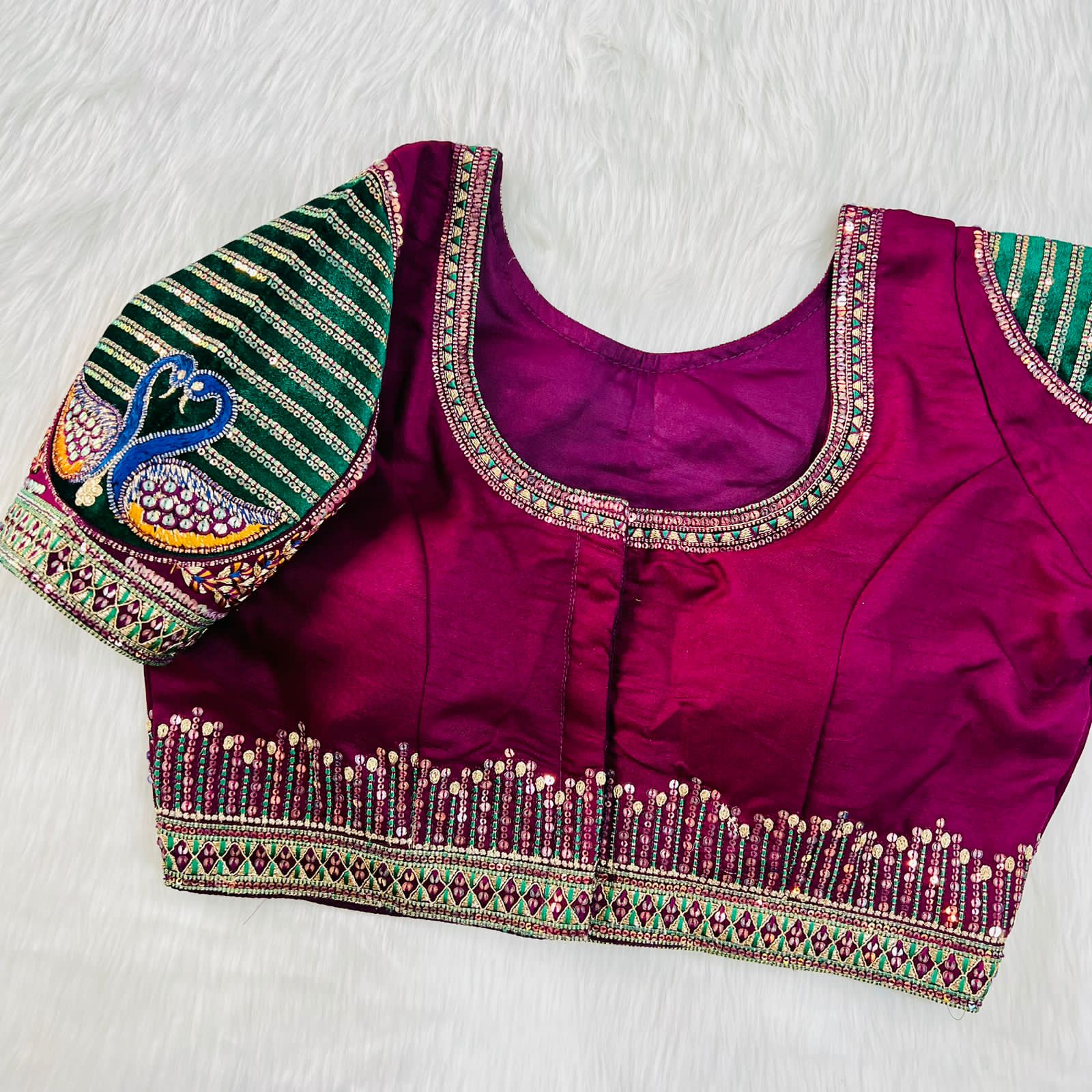 Designer Heavy Bridal Wedding Peacock Blouse