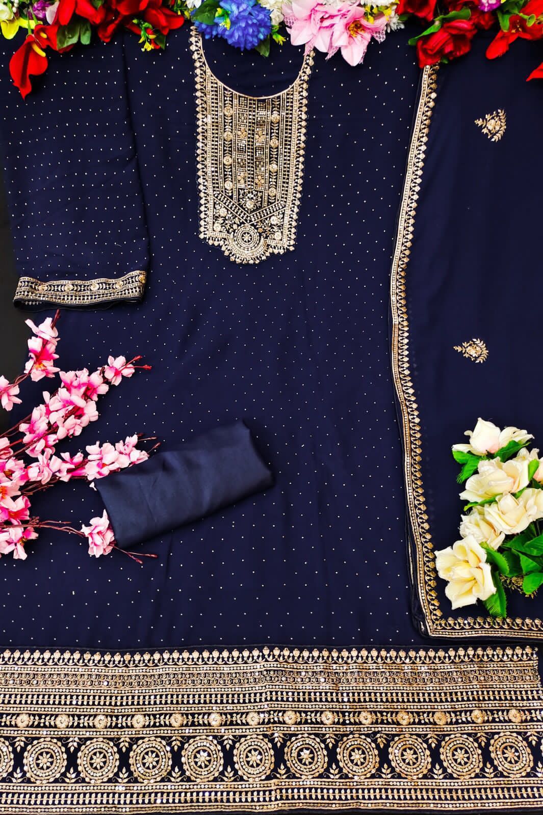 Beautiful Party Wear Heavy Fox Georgette Designer Suit