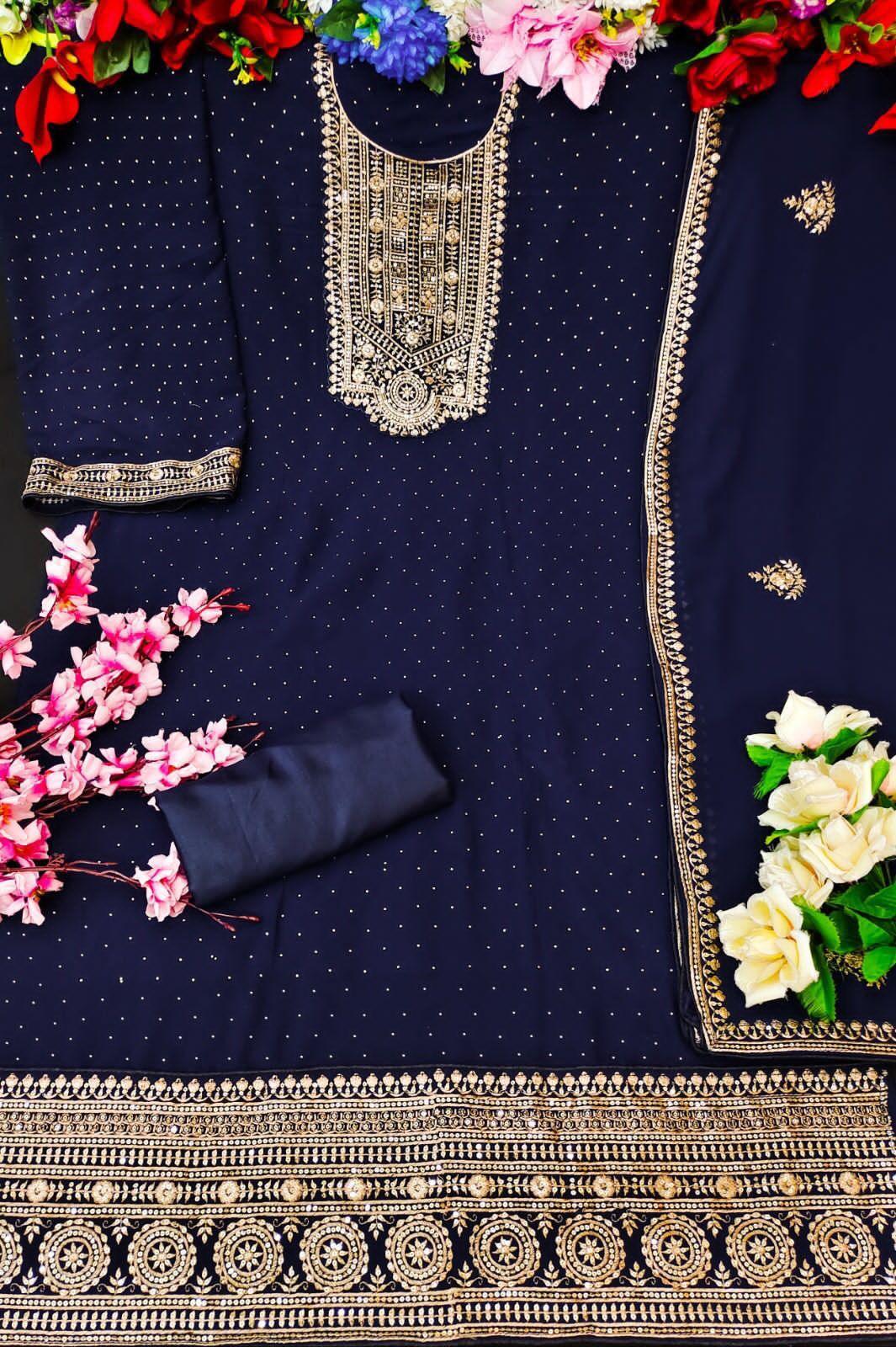 Beautiful Party Wear Heavy Fox Georgette Designer Suit