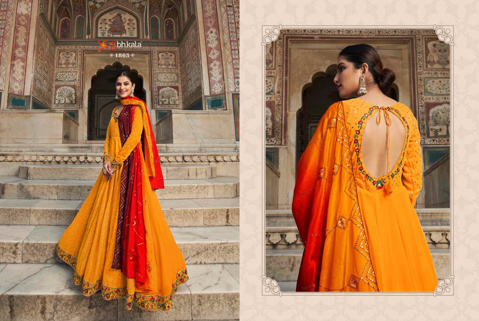 Flory Vol 30 Series 4861-4864 Fancy Anarkali Gown With Dupatta