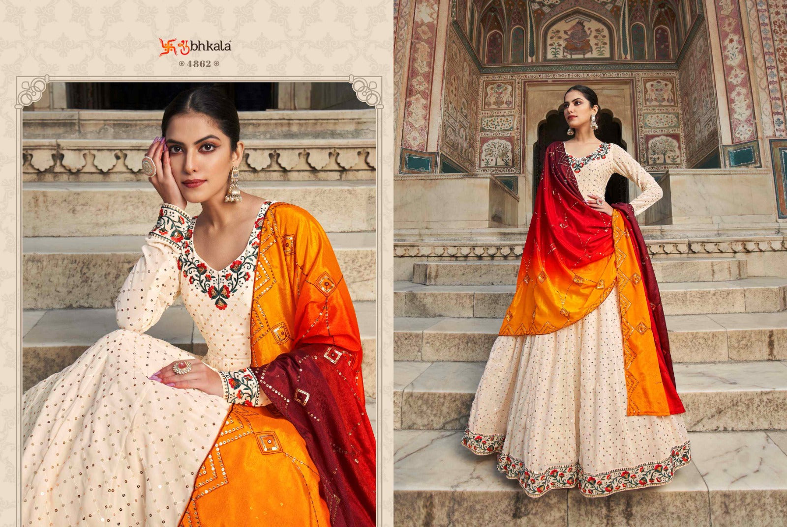 Flory Vol 30 Series 4861-4864 Fancy Anarkali Gown With Dupatta