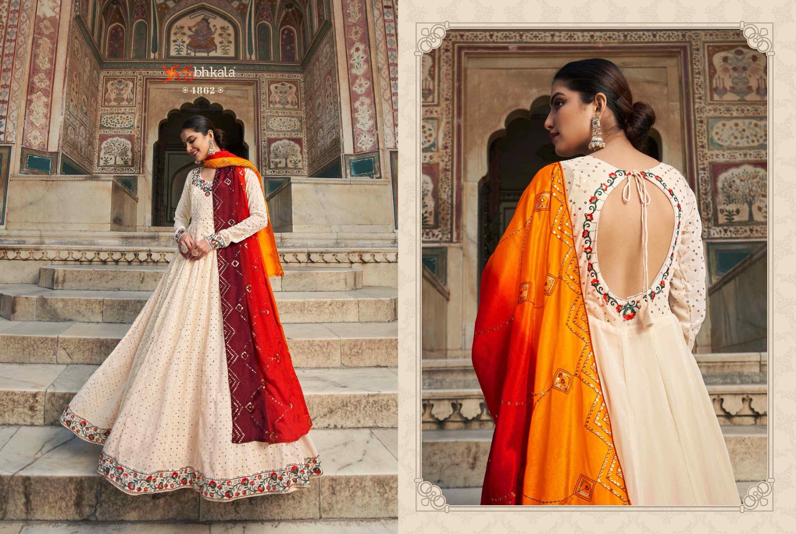 Flory Vol 30 Series 4861-4864 Fancy Anarkali Gown With Dupatta