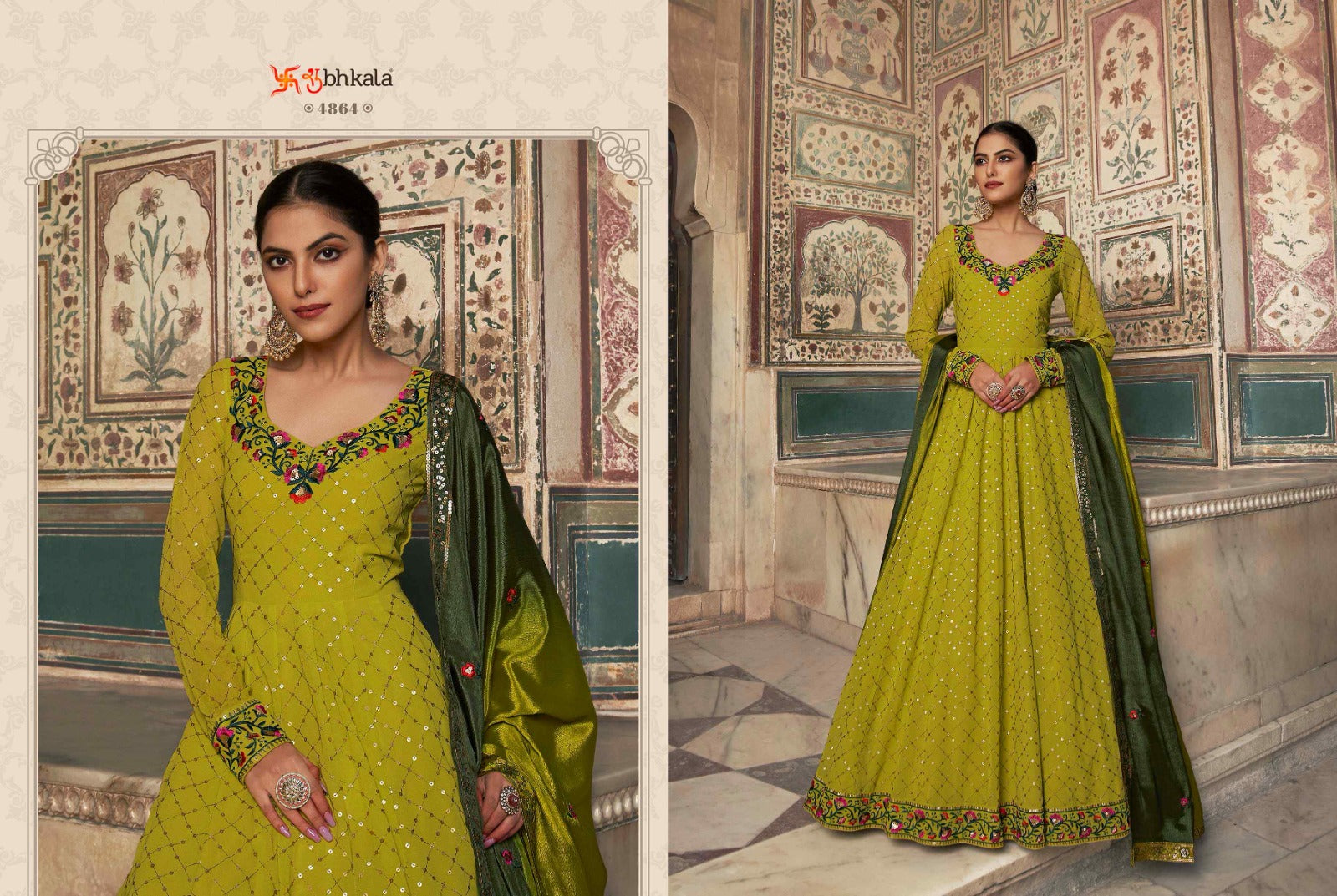 Flory Vol 30 Series 4861-4864 Fancy Anarkali Gown With Dupatta