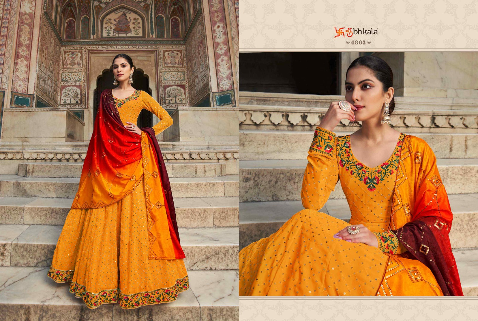 Flory Vol 30 Series 4861-4864 Fancy Anarkali Gown With Dupatta