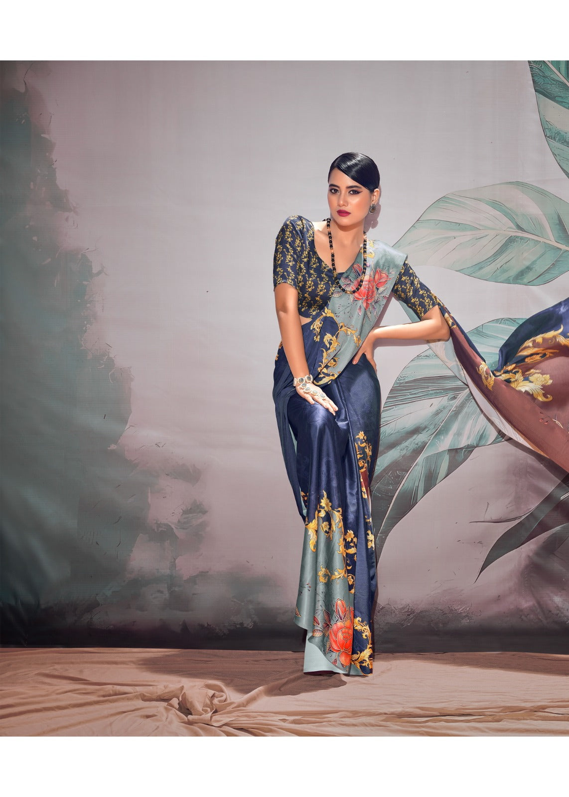 Beautiful Designer Sattin Crape Patang Series 190001-190008 Sattin Crape With Digital Print Saree