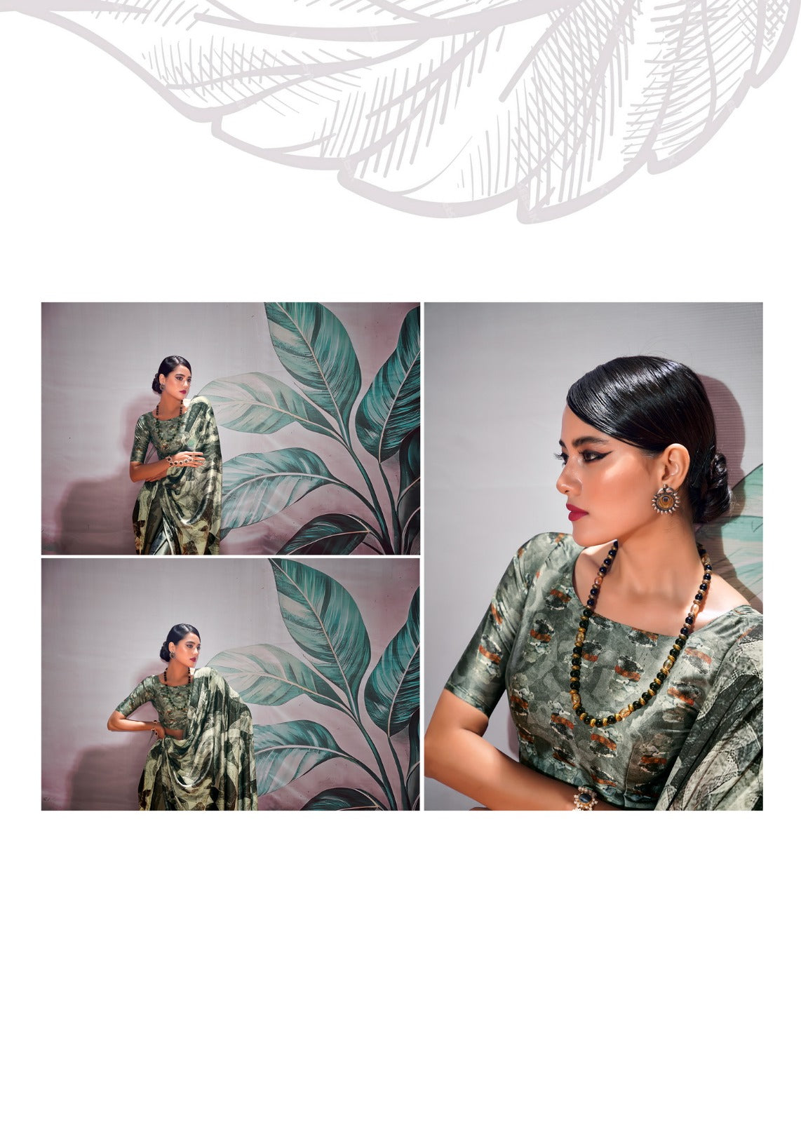 Beautiful Designer Sattin Crape Patang Series 190001-190008 Sattin Crape With Digital Print Saree