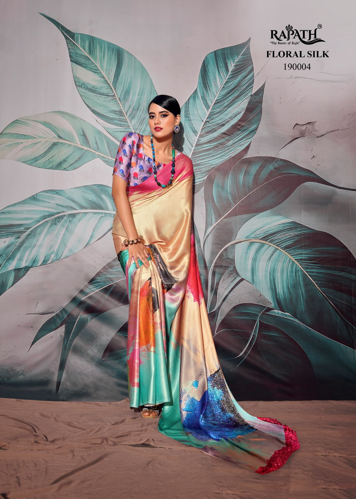 Beautiful Designer Sattin Crape Patang Series 190001-190008 Sattin Crape With Digital Print Saree