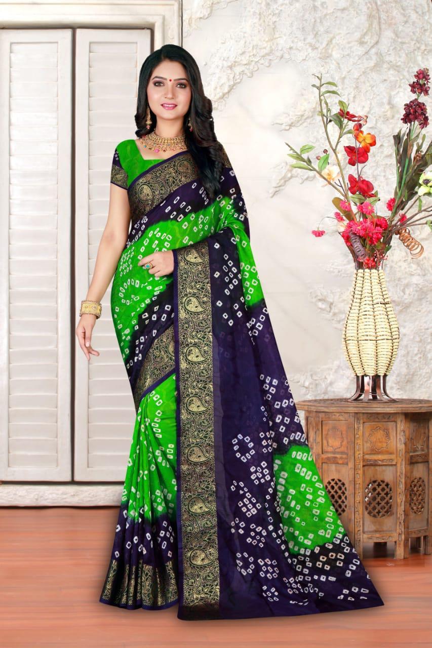 Beautiful Boutique Designer Pure Kaveri Hend Bandhej Saree