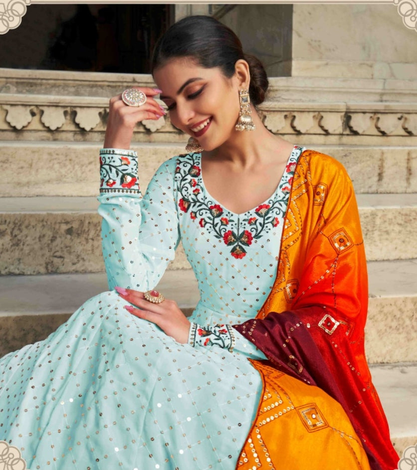 Flory Vol 30 Series 4861-4864 Fancy Anarkali Gown With Dupatta