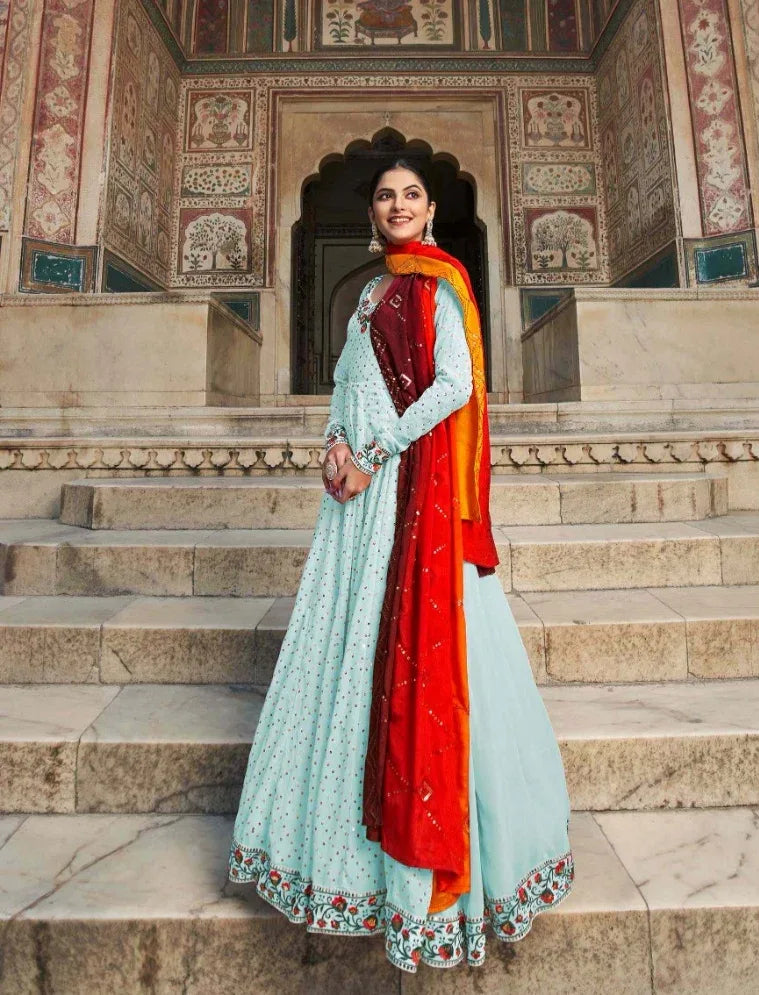 Flory Vol 30 Series 4861-4864 Fancy Anarkali Gown With Dupatta