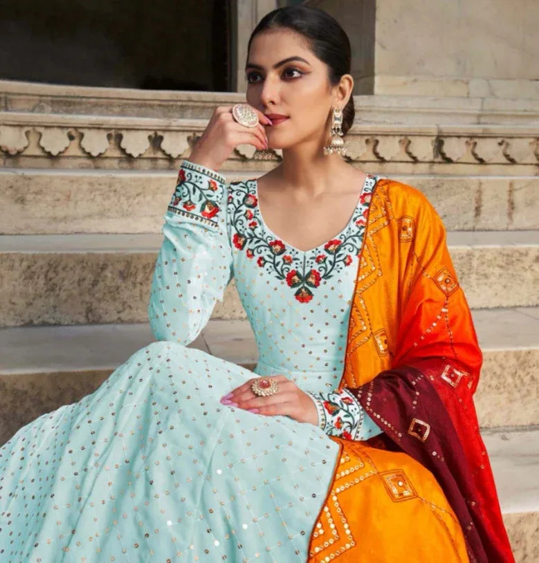 Flory Vol 30 Series 4861-4864 Fancy Anarkali Gown With Dupatta
