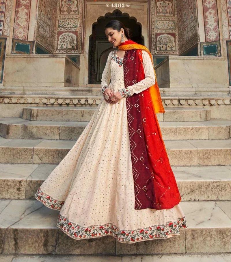 Flory Vol 30 Series 4861-4864 Fancy Anarkali Gown With Dupatta