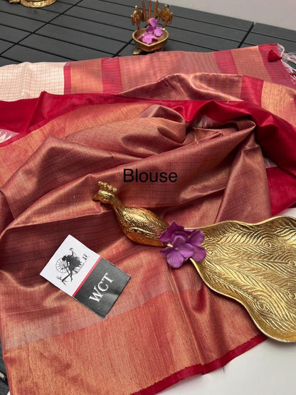 Beautiful Designer Tussar Silk Korvai Saree
