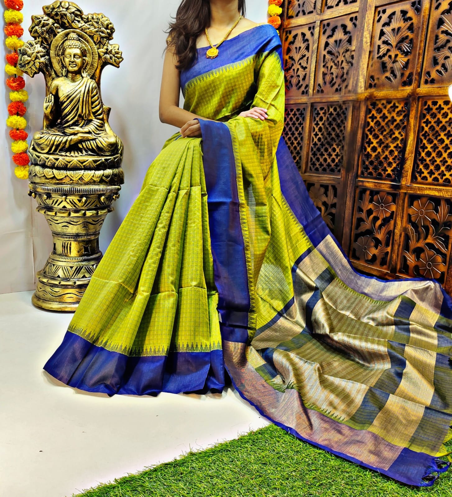 Beautiful Designer Tussar Silk Korvai Saree
