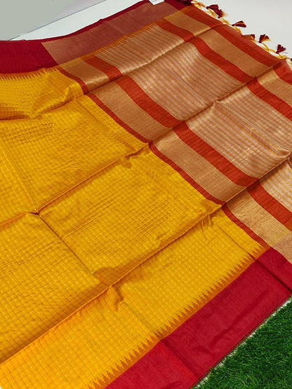 Beautiful Designer Tussar Silk Korvai Saree