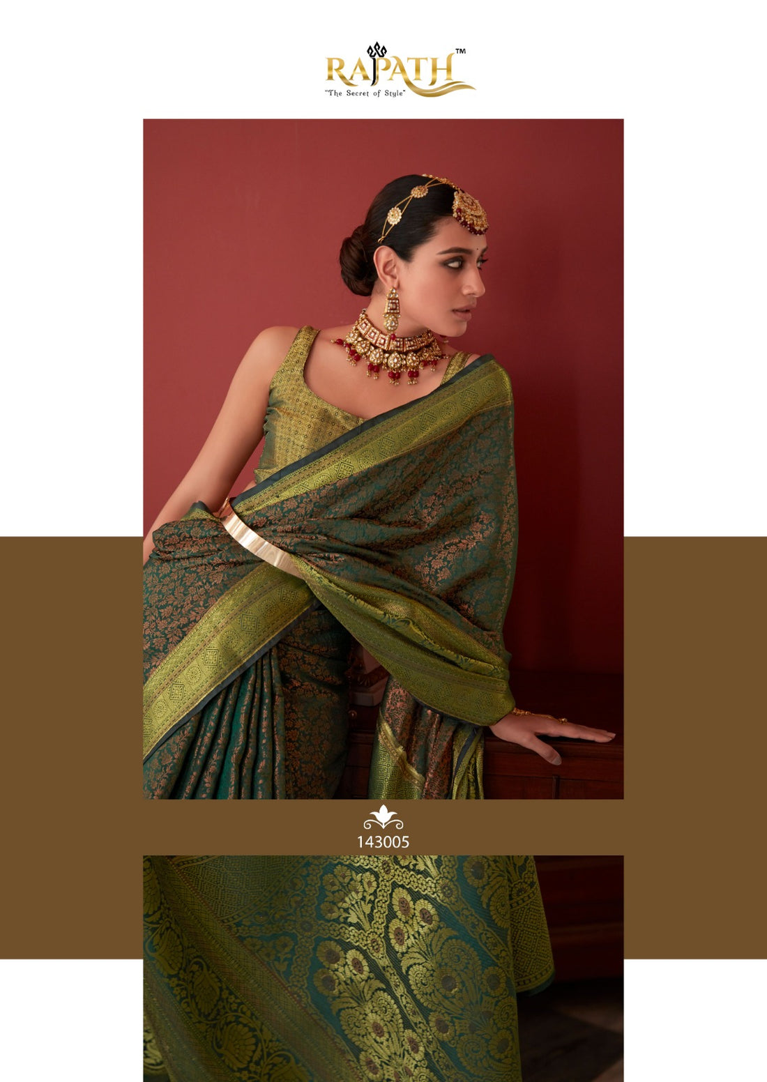Beautiful Designer Soft Kanchivaram Copper Zari Saree