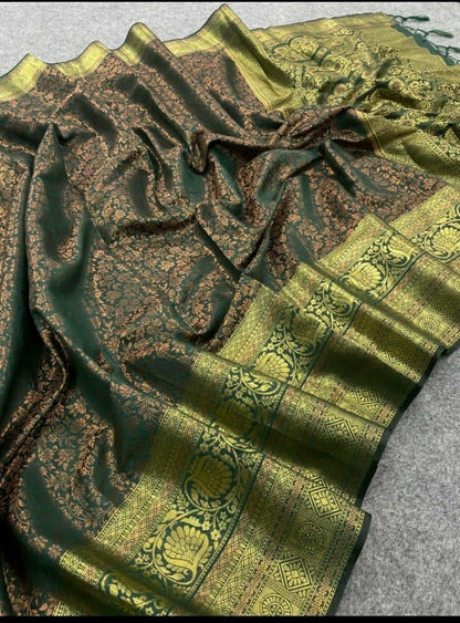 Beautiful Designer Soft Kanchivaram Copper Zari Saree