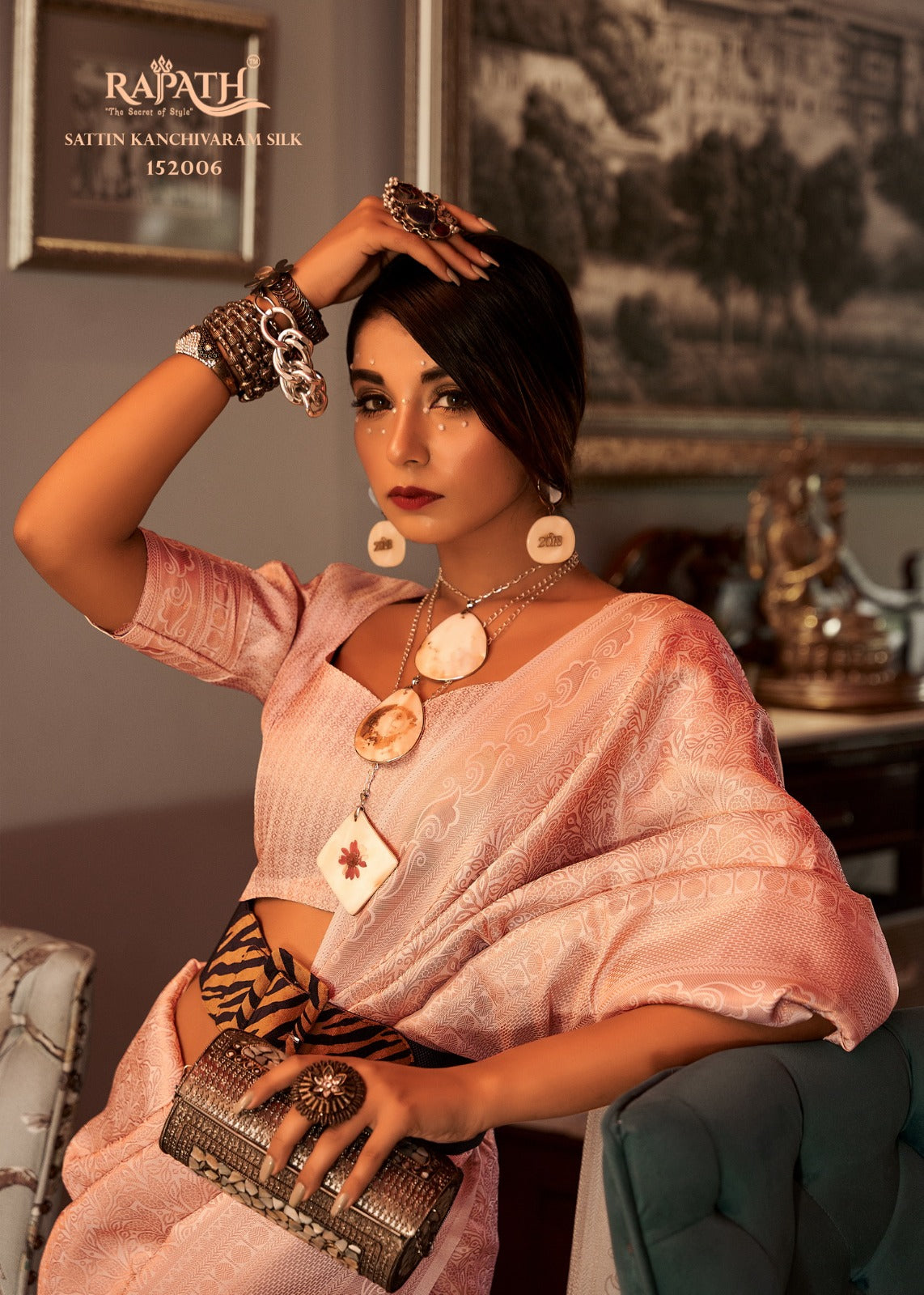 Beautiful Designer Sambhavi Silk
Sattin Base Kanchivaram Silk Saree