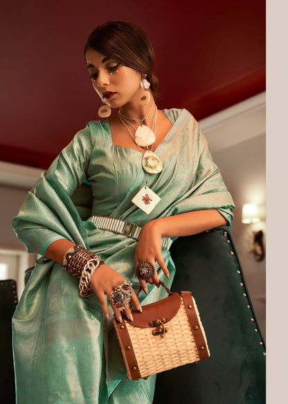 Beautiful Designer Sambhavi Silk
Sattin Base Kanchivaram Silk Saree