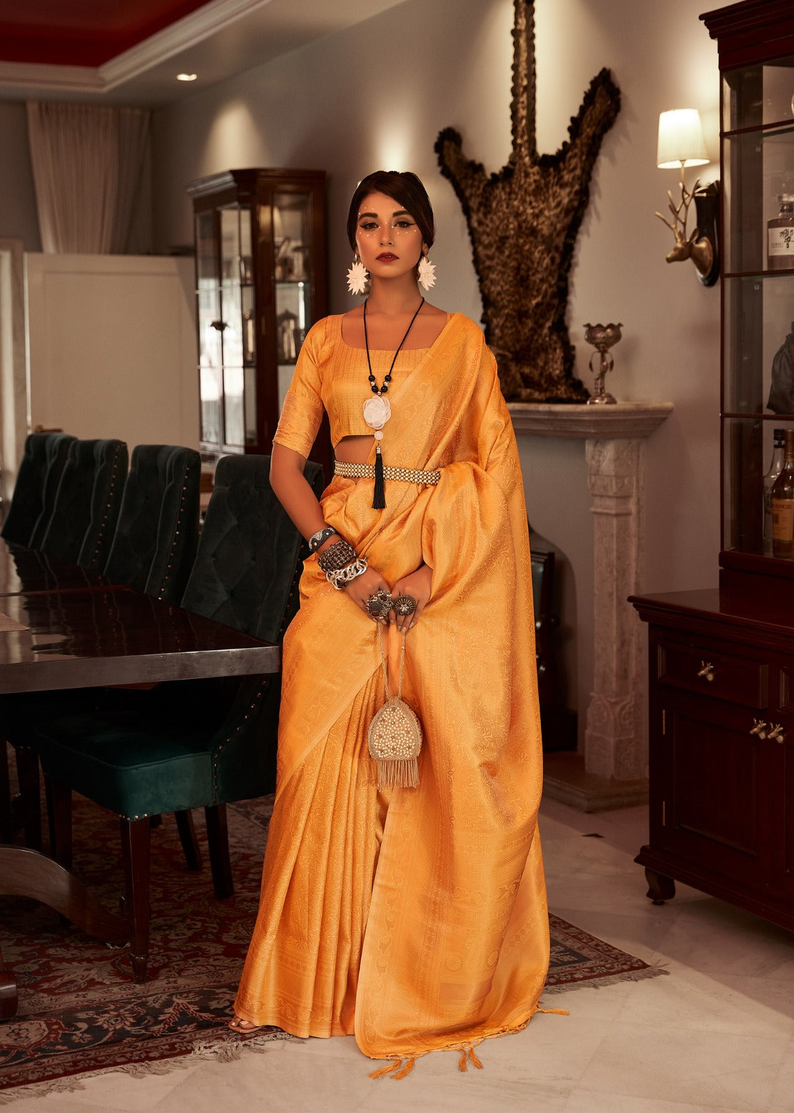 Beautiful Designer Sambhavi Silk
Sattin Base Kanchivaram Silk Saree