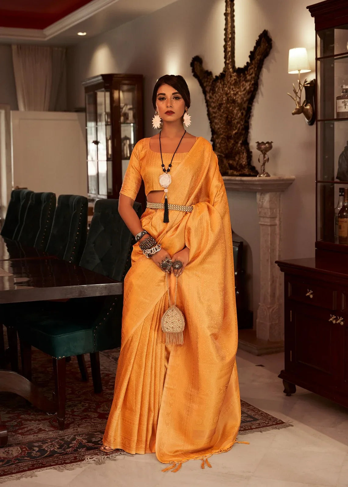 Beautiful Designer Sambhavi Silk
Sattin Base Kanchivaram Silk Saree