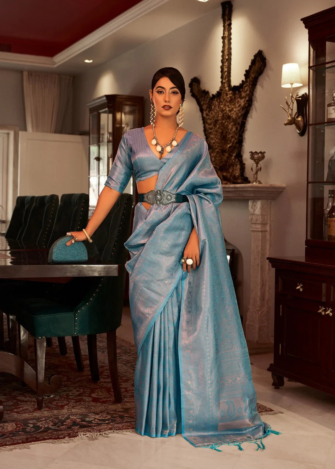 Beautiful Designer Sambhavi Silk
Sattin Base Kanchivaram Silk Saree