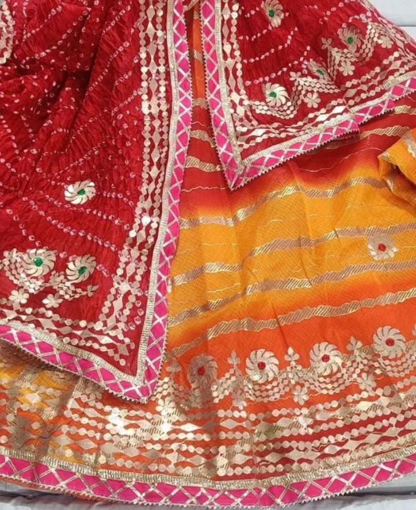 Rajasthani Traditional Kota Doriya Lehariya Lehenga Chunni