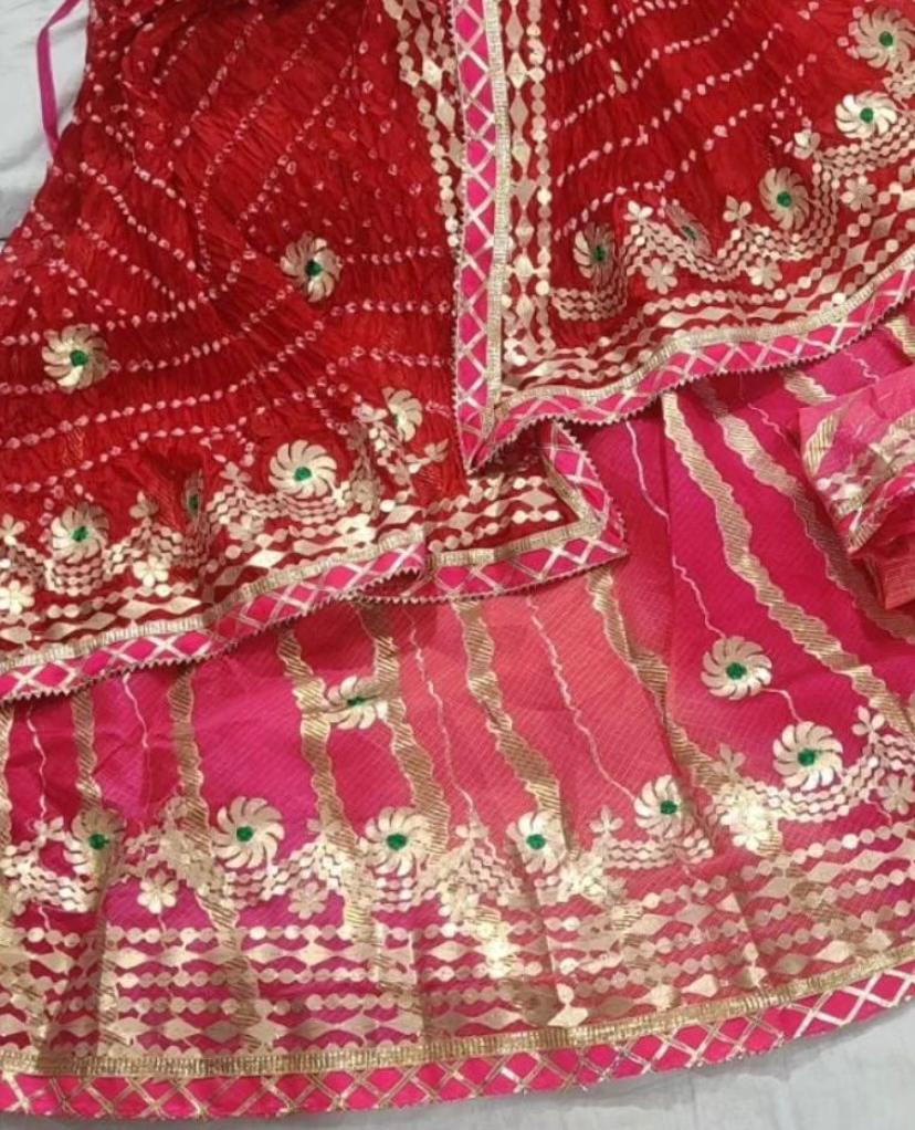 Rajasthani Traditional Kota Doriya Lehariya Lehenga Chunni