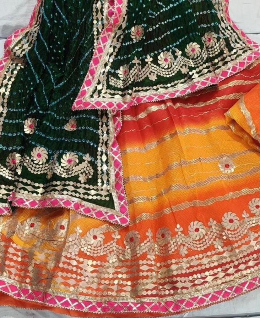 Rajasthani Traditional Kota Doriya Lehariya Lehenga Chunni