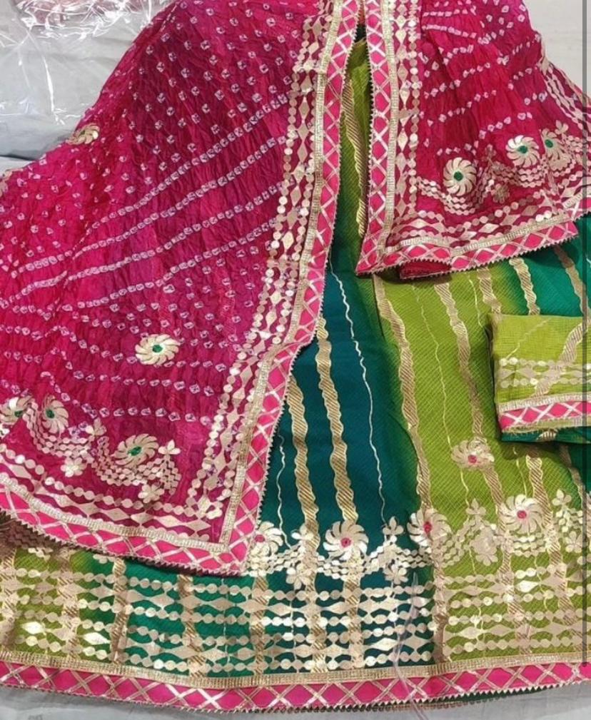 Rajasthani Traditional Kota Doriya Lehariya Lehenga Chunni