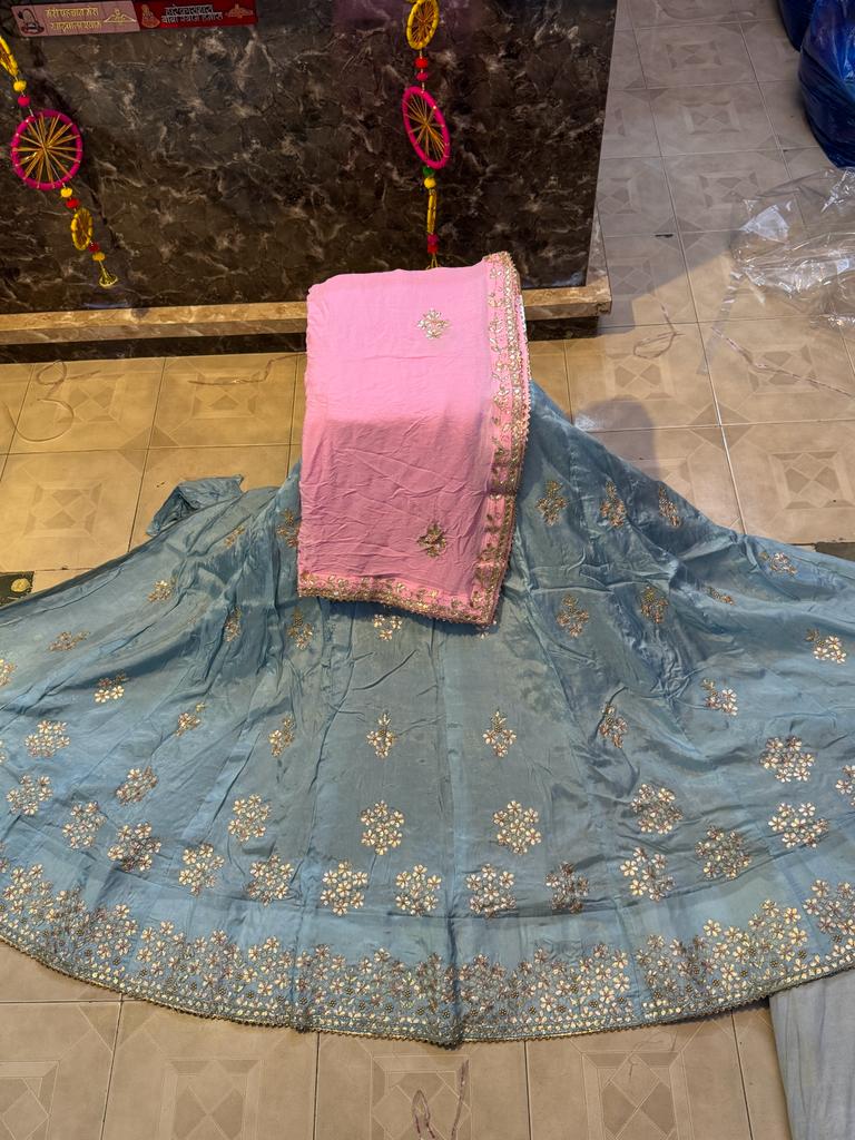 Rajasthani Traditional Pure Upara Silk Lehenga Chunni