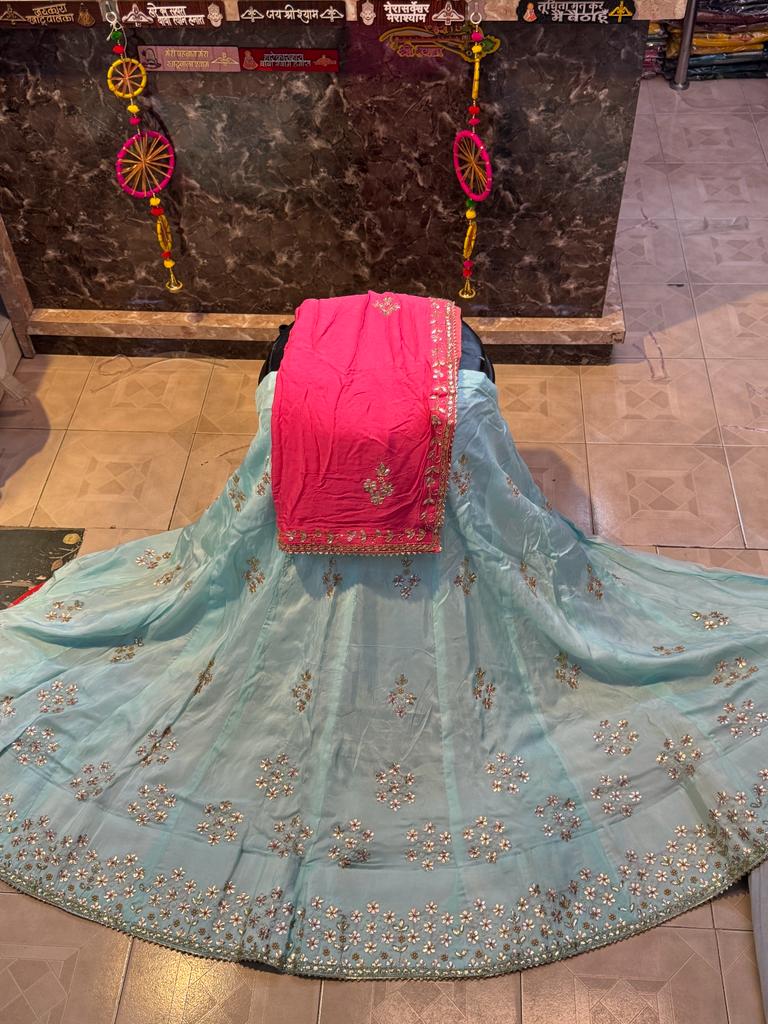 Rajasthani Traditional Pure Upara Silk Lehenga Chunni