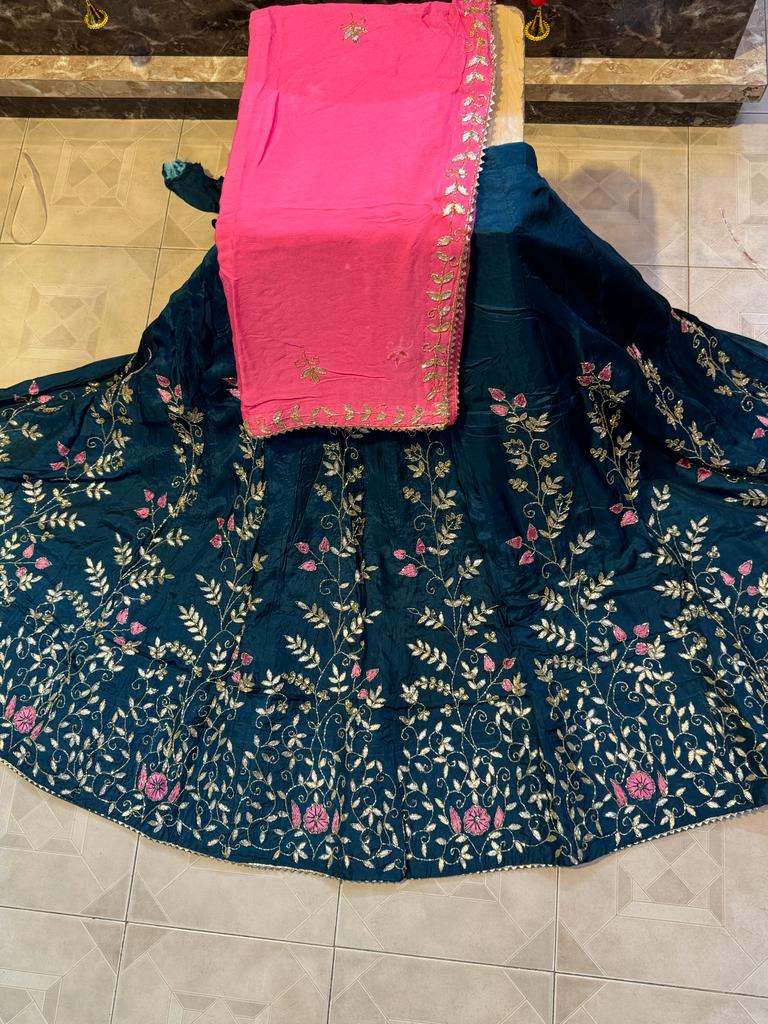 Rajasthani Traditional Pure Upara Silk Lehenga Chunni