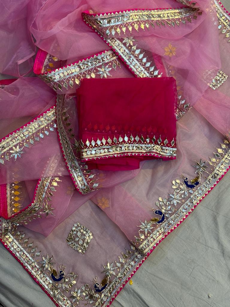 Rajasthani Traditional Pure Organza Chiffon Saree