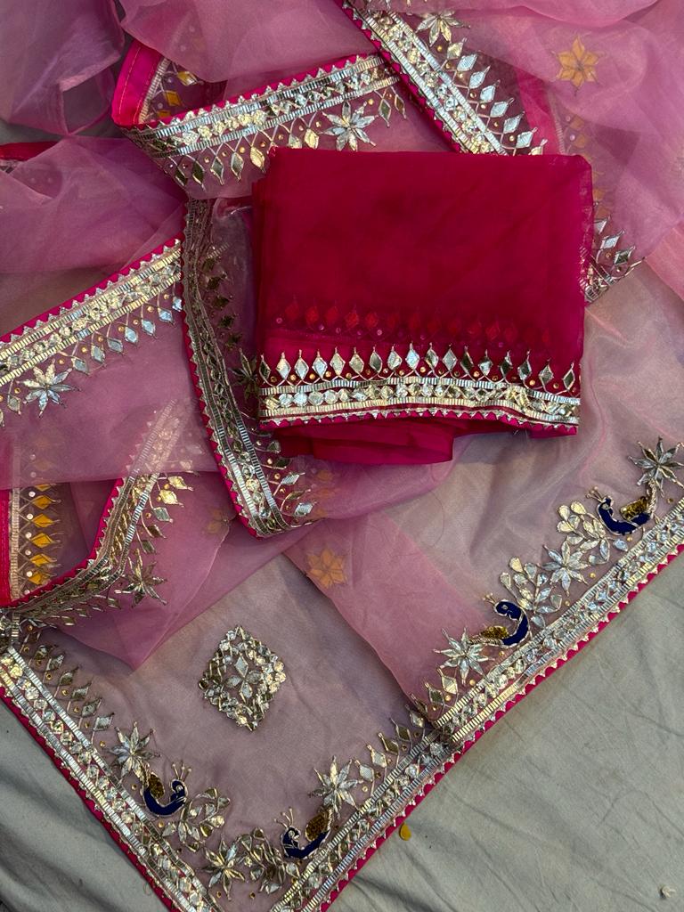 Rajasthani Traditional Pure Organza Chiffon Saree