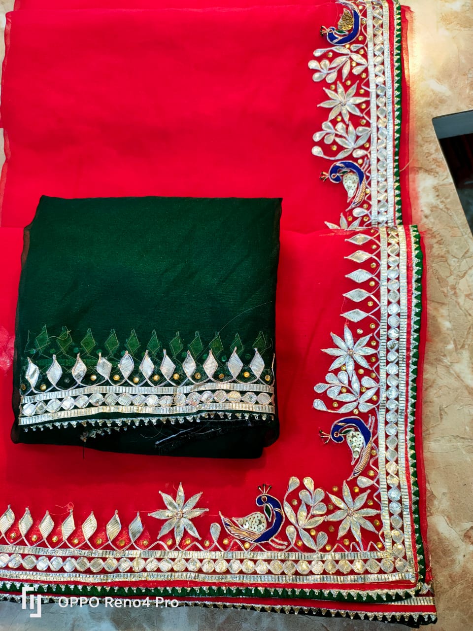 Rajasthani Traditional Pure Organza Chiffon Saree