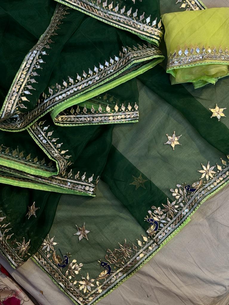 Rajasthani Traditional Pure Organza Chiffon Saree