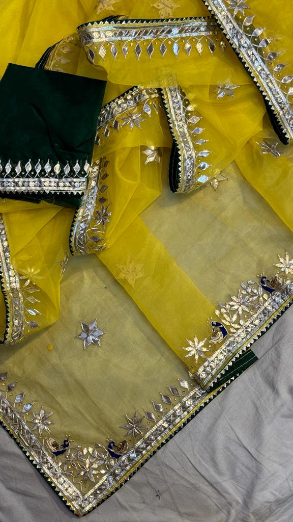 Rajasthani Traditional Pure Organza Chiffon Saree