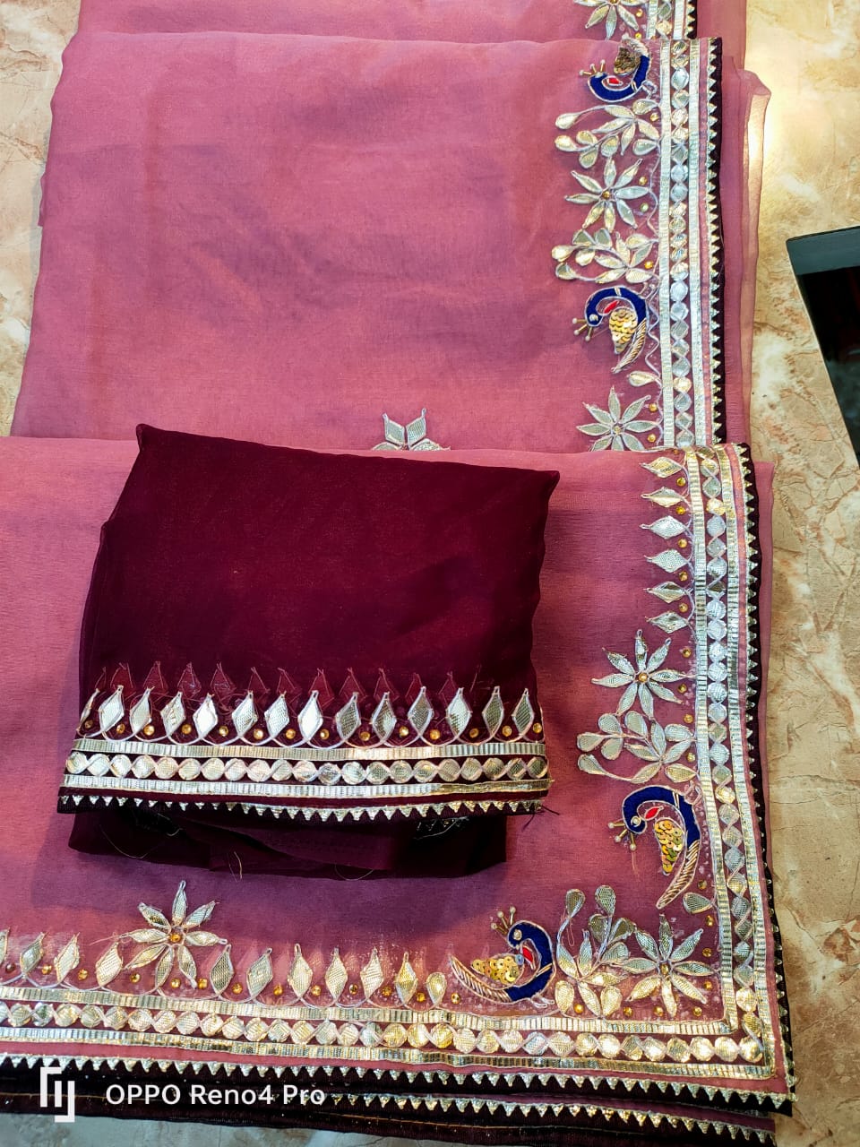 Rajasthani Traditional Pure Organza Chiffon Saree