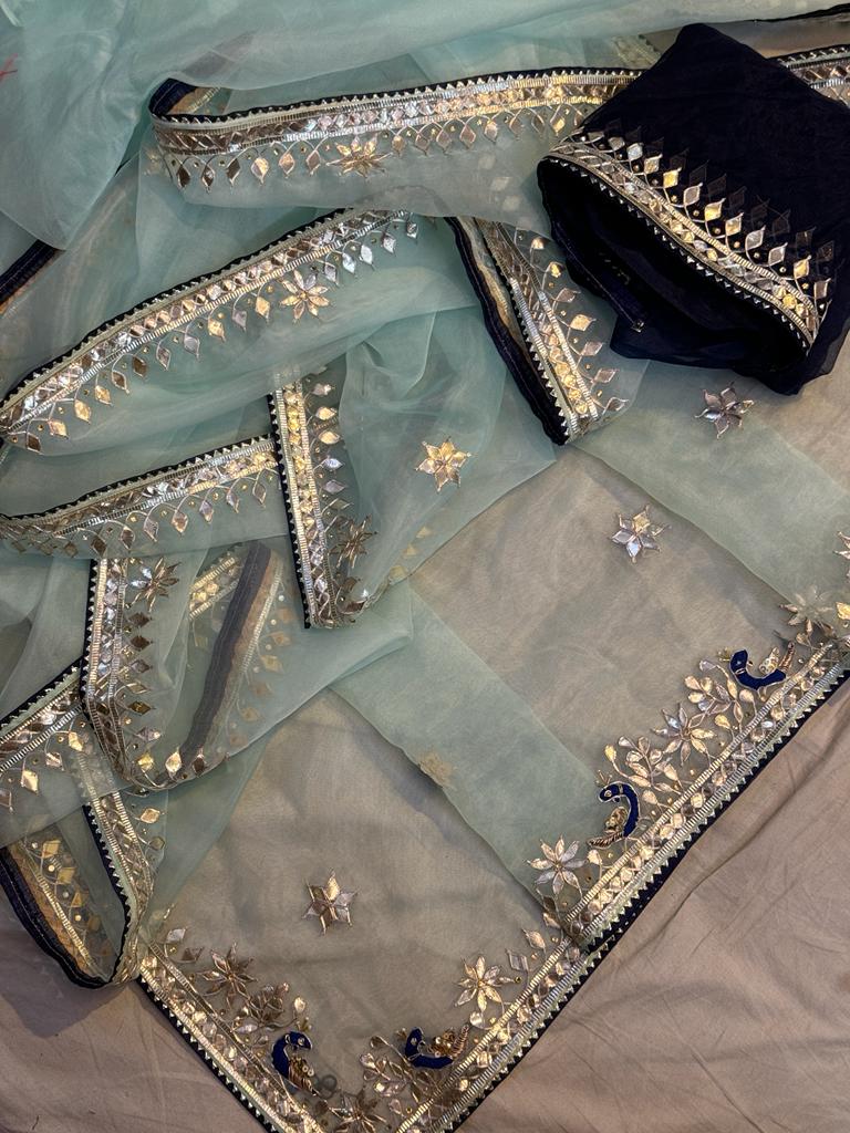 Rajasthani Traditional Pure Organza Chiffon Saree