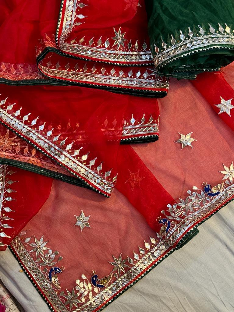 Rajasthani Traditional Pure Organza Chiffon Saree